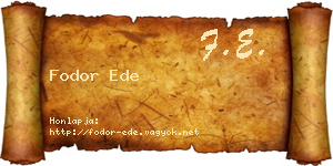 Fodor Ede névjegykártya