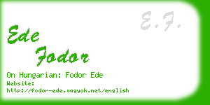 ede fodor business card